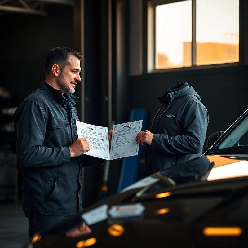 Мастер передаёт клиенту распечатанный гарантийный талон в цехе Дома Васильев